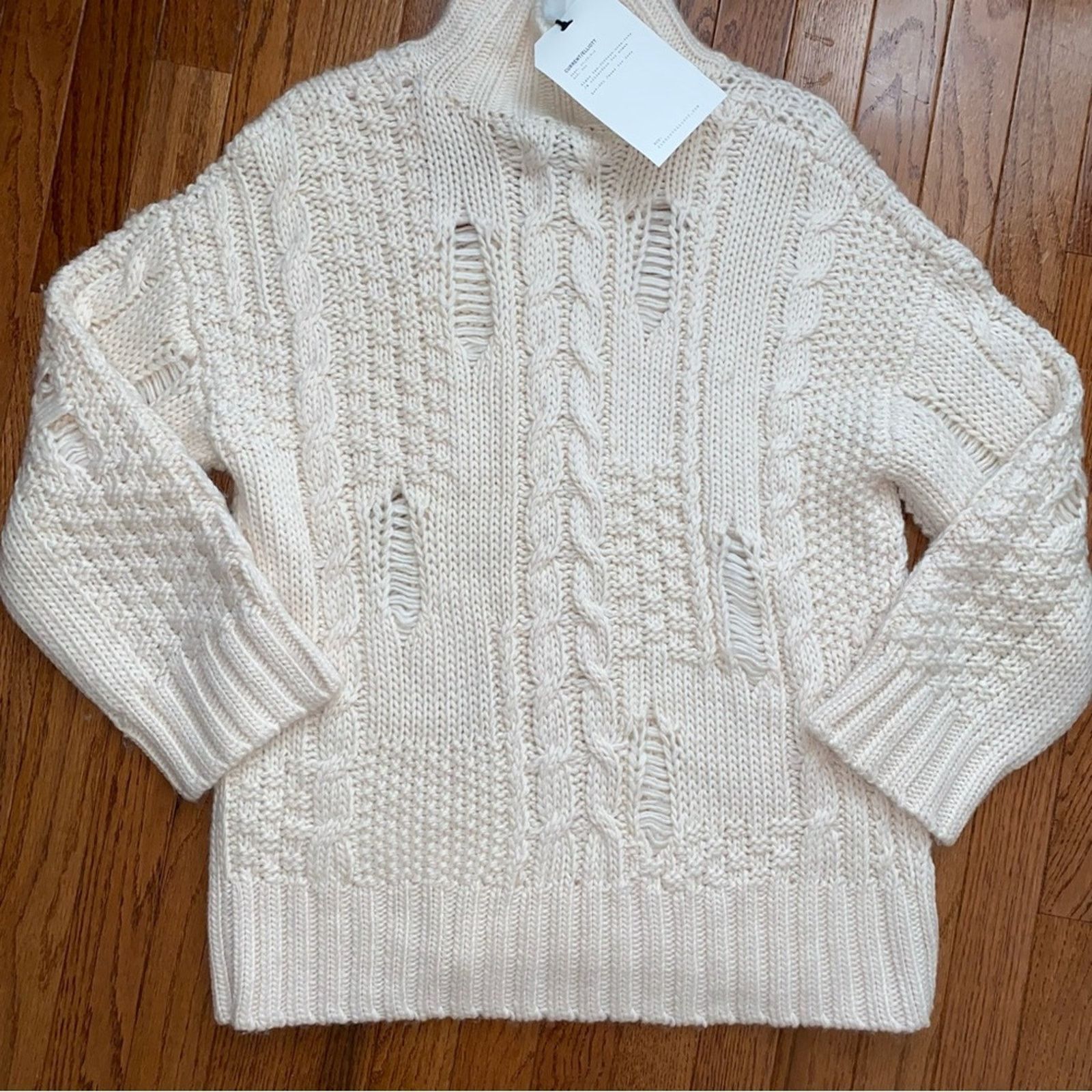 Current/Elliot NWT $330 Current/Elliott The Vin Cable Knit Sweater 0 XS Size XS / US 0-2 / IT 36-38 - 4 Thumbnail