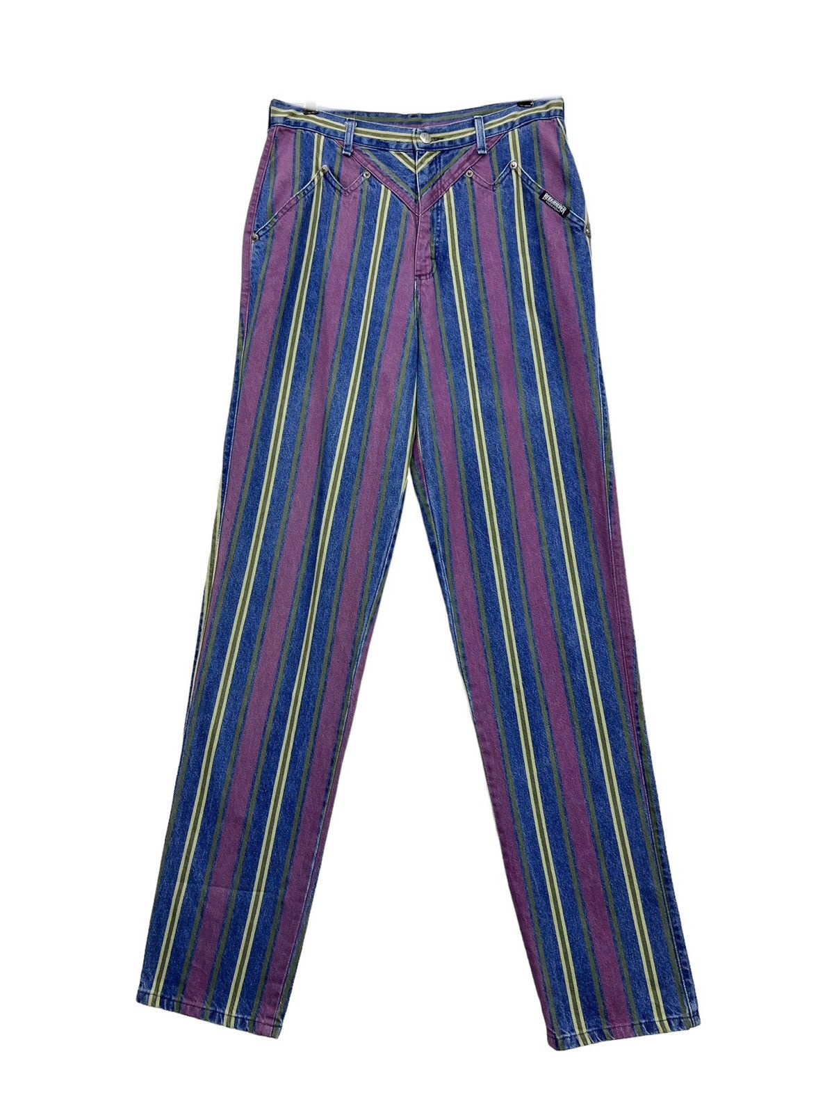 Cross Colours × Vintage 🔥Vintage ROUGH RIDER Western Stripes Denim Made In USA Size US 30 / EU 46 - 2 Thumbnail
