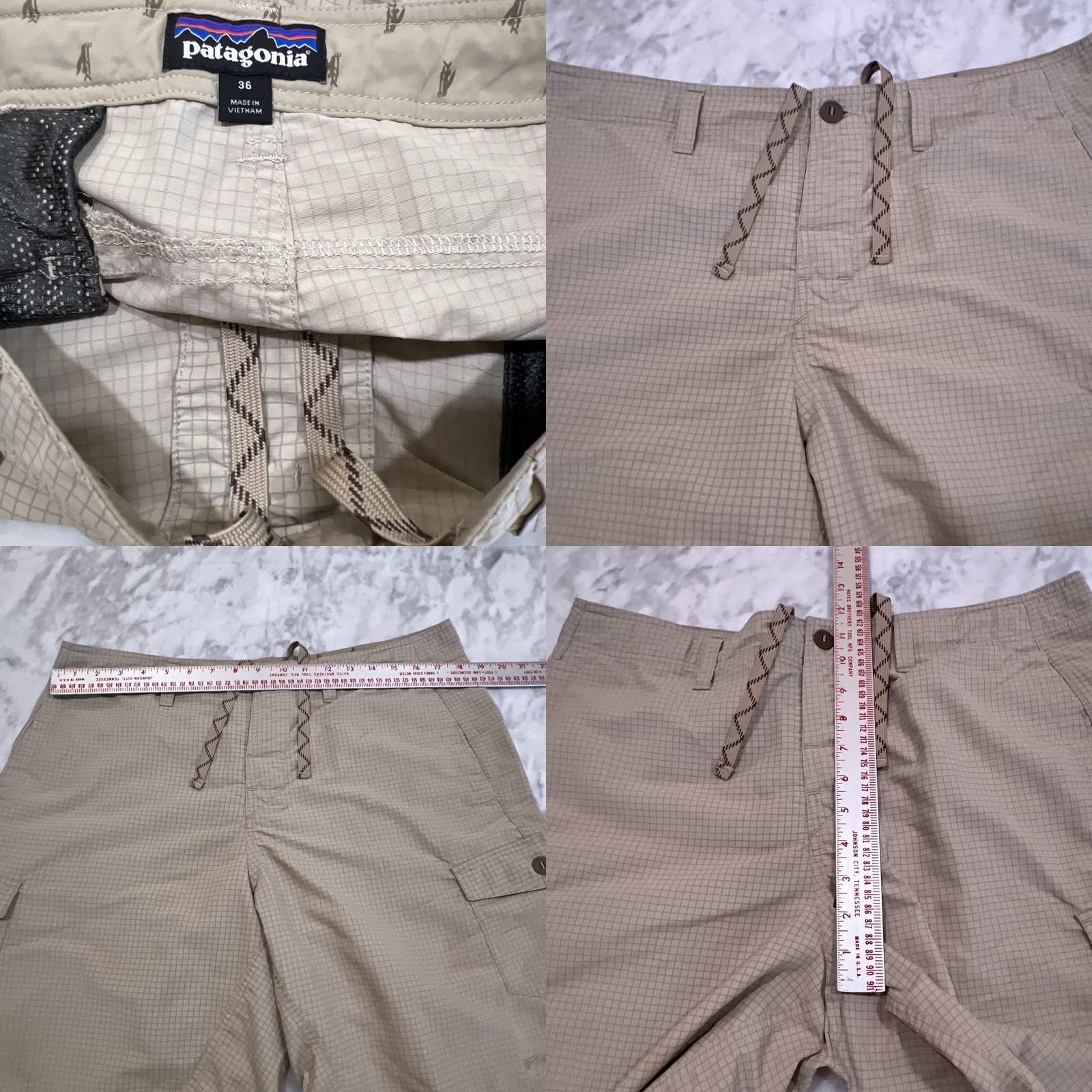 Patagonia Patagonia Shorts Men’s 36 Lightweight Nylon Cargo Button Fly Drawstring Checker Cargo Pocket Summer Outdoor Mens Regular Daywear Shorts Size US 36 / EU 52 - 8 Thumbnail