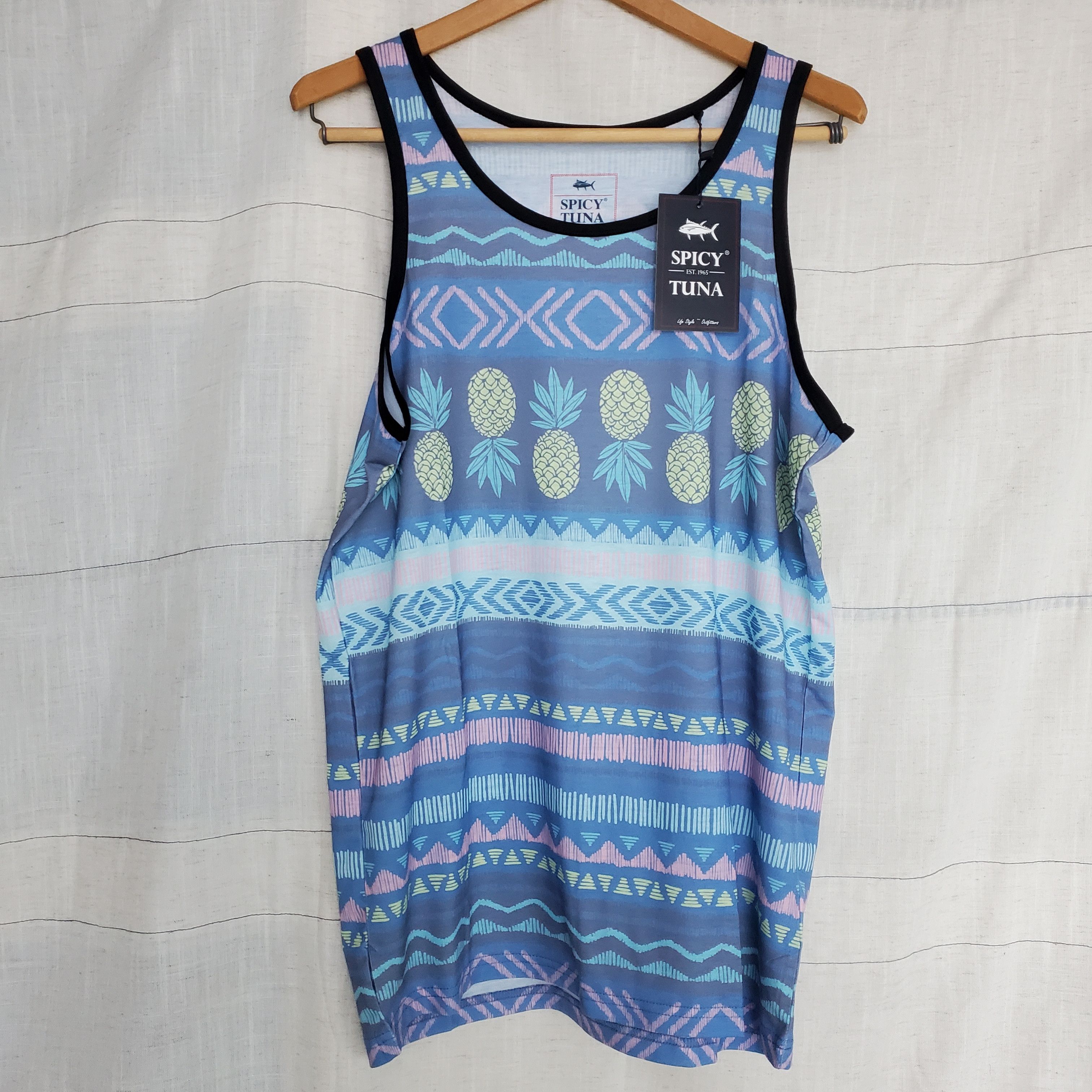 Other Spicy Tuna Blue Pineapple Print Tank Top SZ: M Size US M / EU 48-50 / 2 - 1 Thumbnail