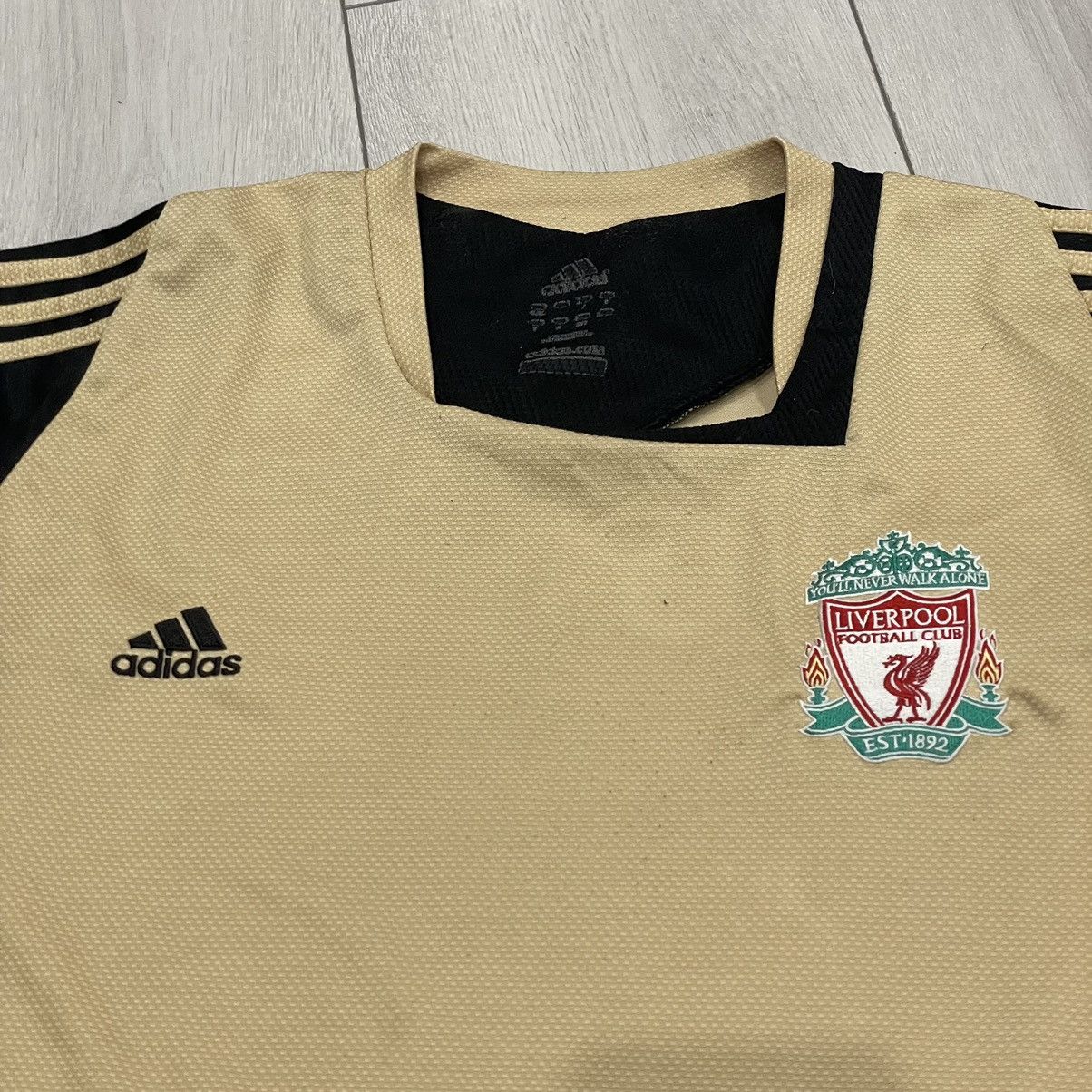 Adidas Adidas Liverpool 2007 08 Away shirt gold jersey tee match Size US XL / EU 56 / 4 - 2 Thumbnail
