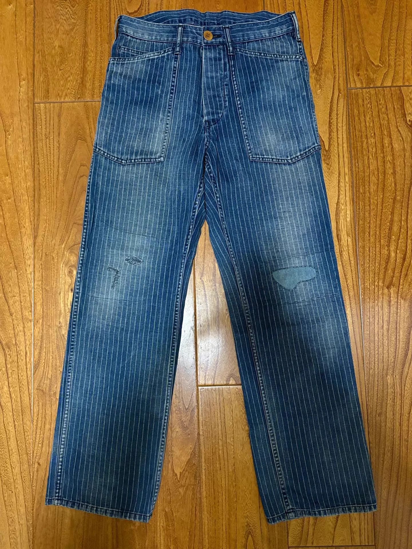 Visvim VISVIM CARPENTER PRIME 15ss INDIGO DMGD WASH PANTS Size US 29 - 1 Thumbnail