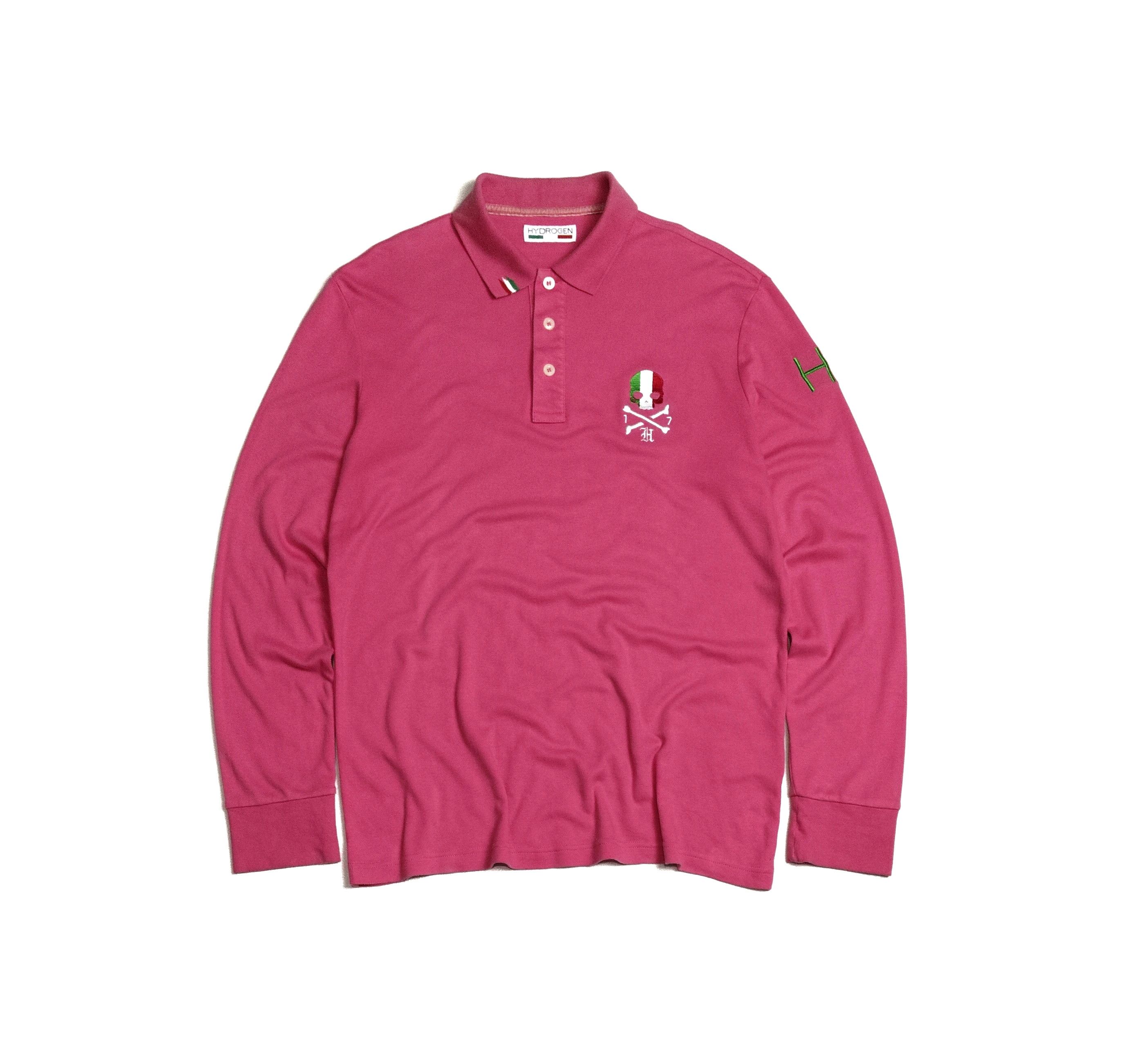 HYDROGEN Hydrogen Skull Logo Long sleeve Polo Shirt Size US L / EU 52-54 / 3 - 1 Thumbnail