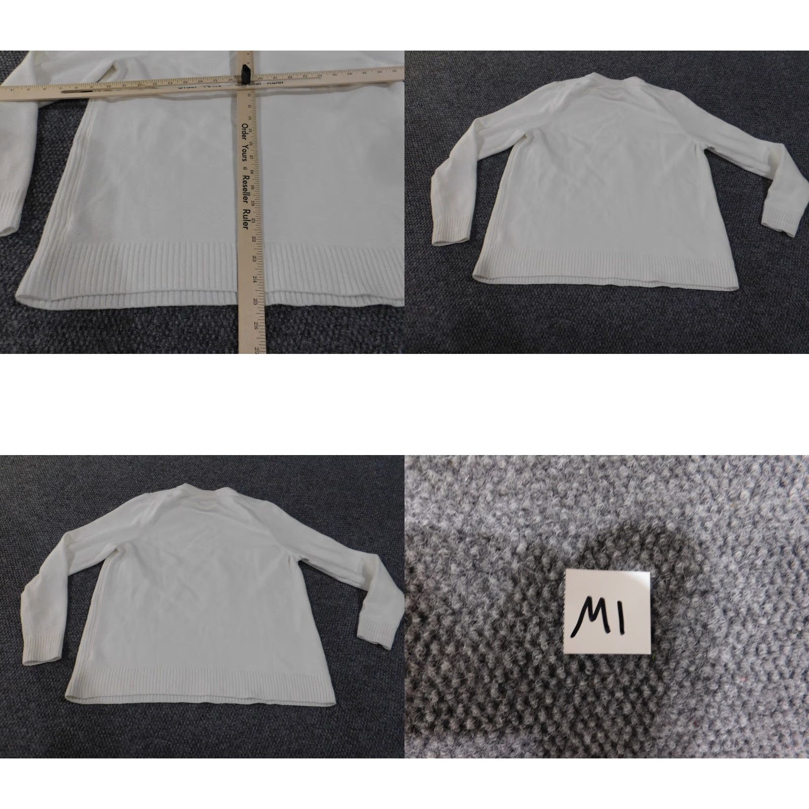 Vintage Crown & Ivy Sweater L Womens White Cotton Nylon Spandex Cable-Knit Long Raglan Sleeve Round Neck Pullover Stretch Casual Knit Shirt Size L / US 10 / IT 46 - 9 Thumbnail