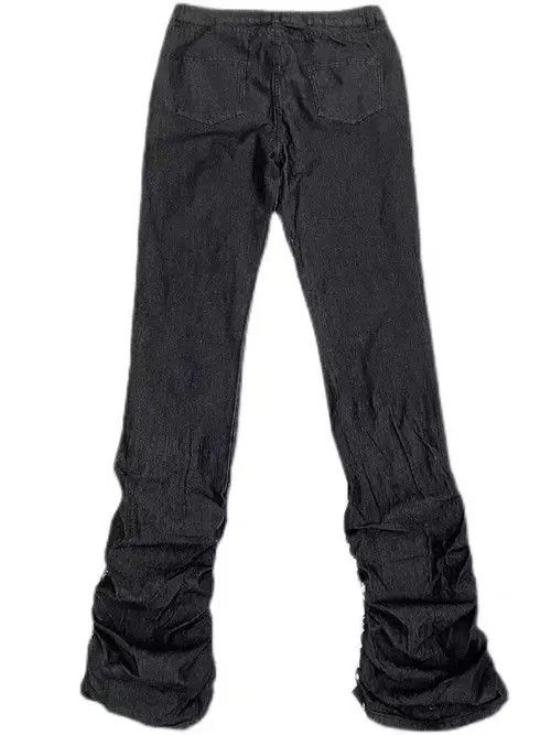 Japanese Brand × Jean Washed distressed pleated micro-flare bat-print jeans Size US 32 / EU 48 - 2 Thumbnail