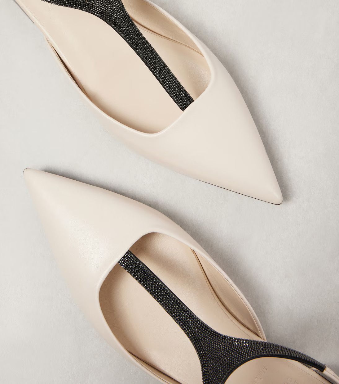 Brunello Cucinelli os11x0126 Monili Leather Flats in Beige Size US 7.5 / IT 37.5 - 5 Thumbnail