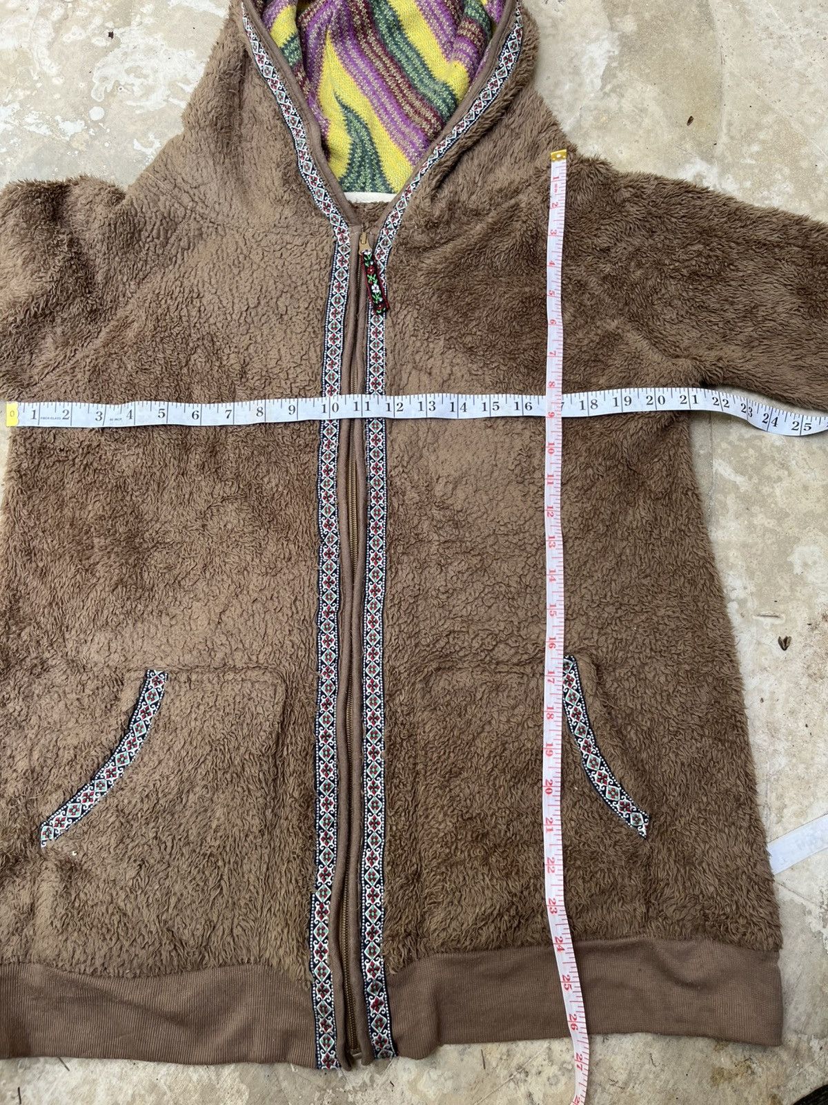 If Six Was Nine 💥Navajo Tribal Motives Chimaiyo Faux Fur Hoodie Size US L / EU 52-54 / 3 - 14 Thumbnail