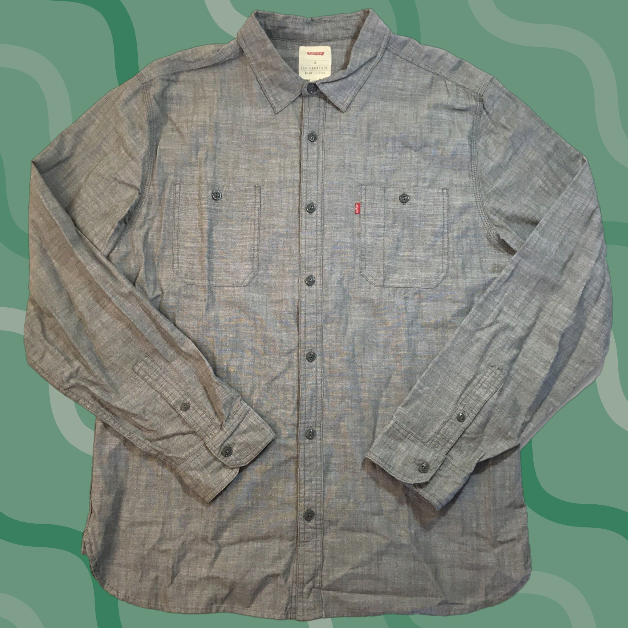 Levi's Levi's Shirt Long Sleeve Button-Up XL Men Cotton Casual Classic Western Gray Size US XL / EU 56 / 4 - 1 Thumbnail
