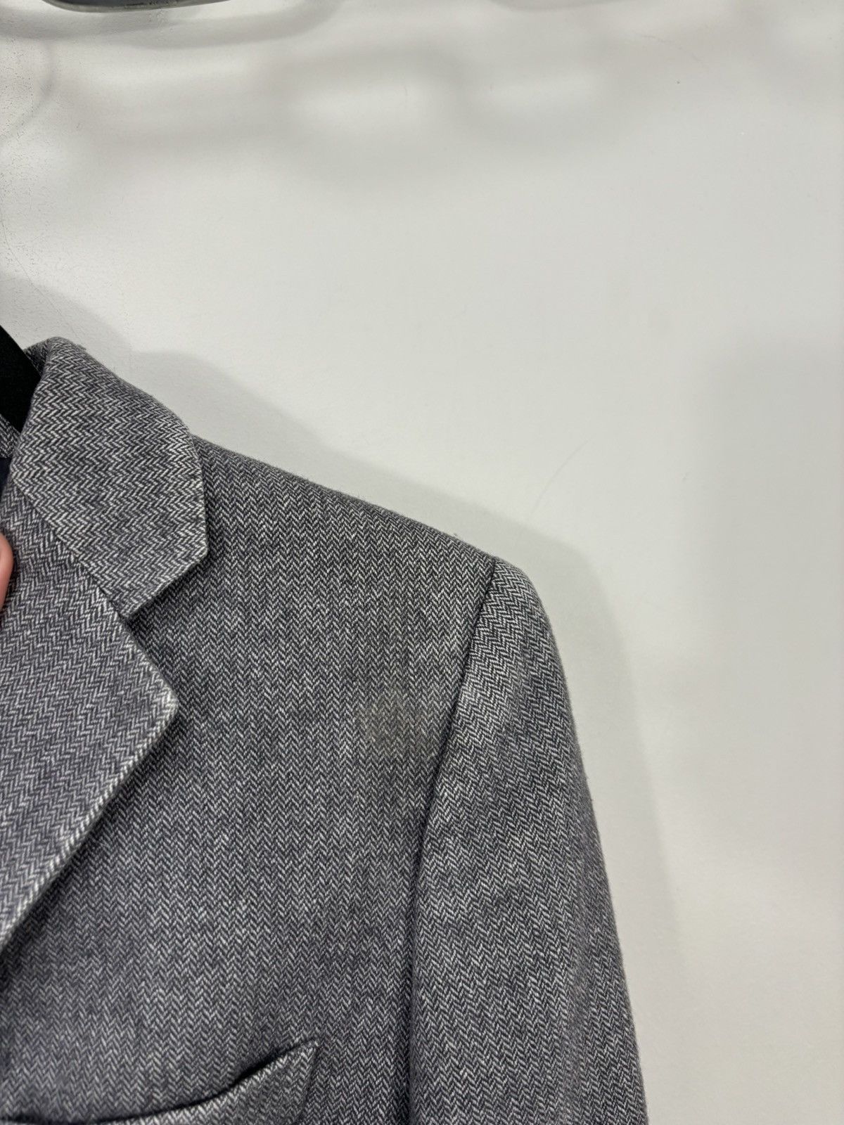 Tagliatore Tagliatore Women’s Herringbone Gray Wool Blend Blazer Jacket Size M / US 6-8 / IT 42-44 - 6 Thumbnail
