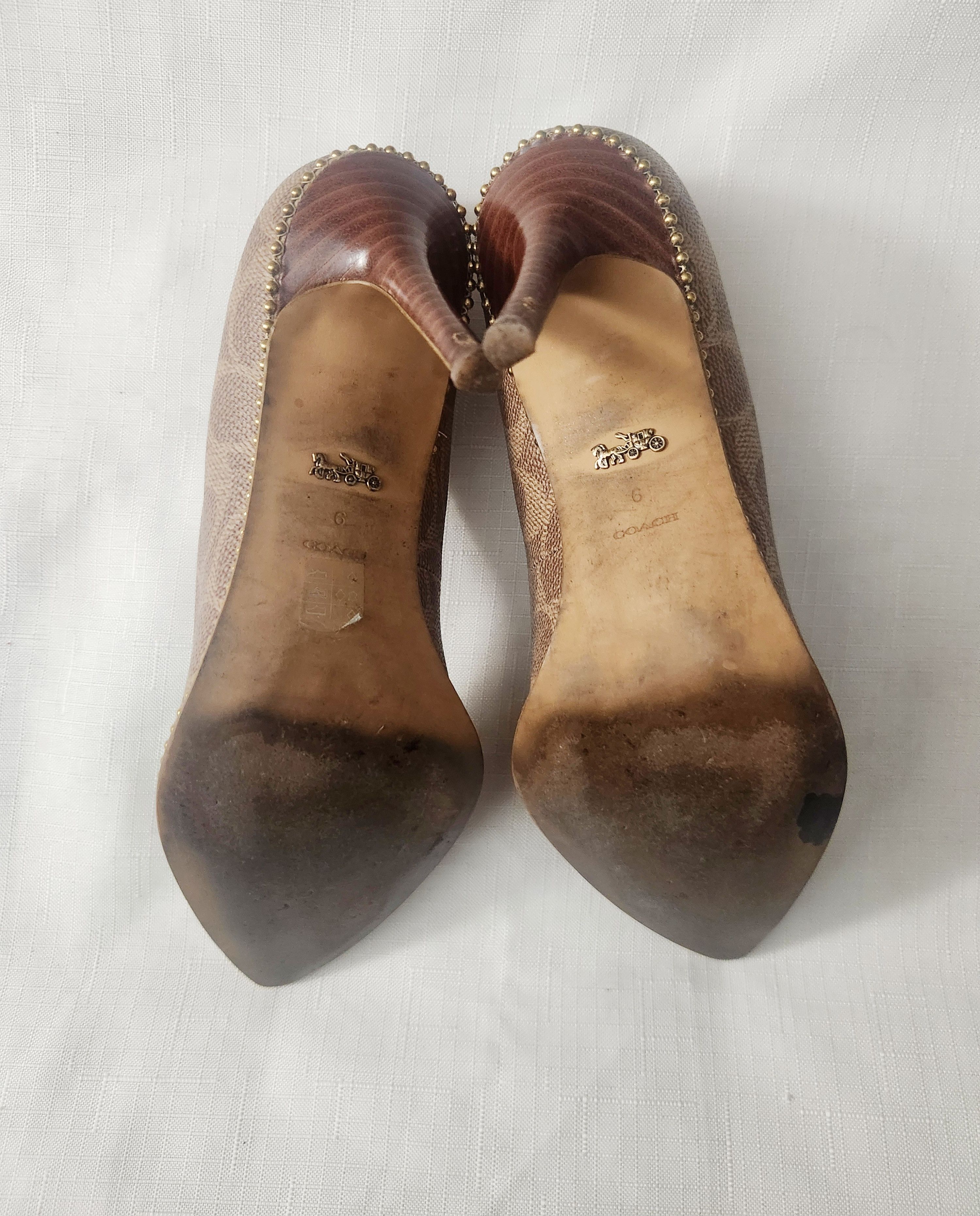 Coach × Designer COACH Waverly Pump with Beadchain Women Size 6 B Tan (G4374) Size US 6 / IT 36 - 16 Thumbnail