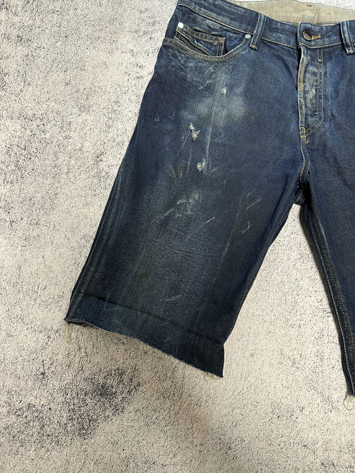 Diesel Made in Italy Diesel Cowhide Denim Shorts Faded Size US 31 - 6 Thumbnail