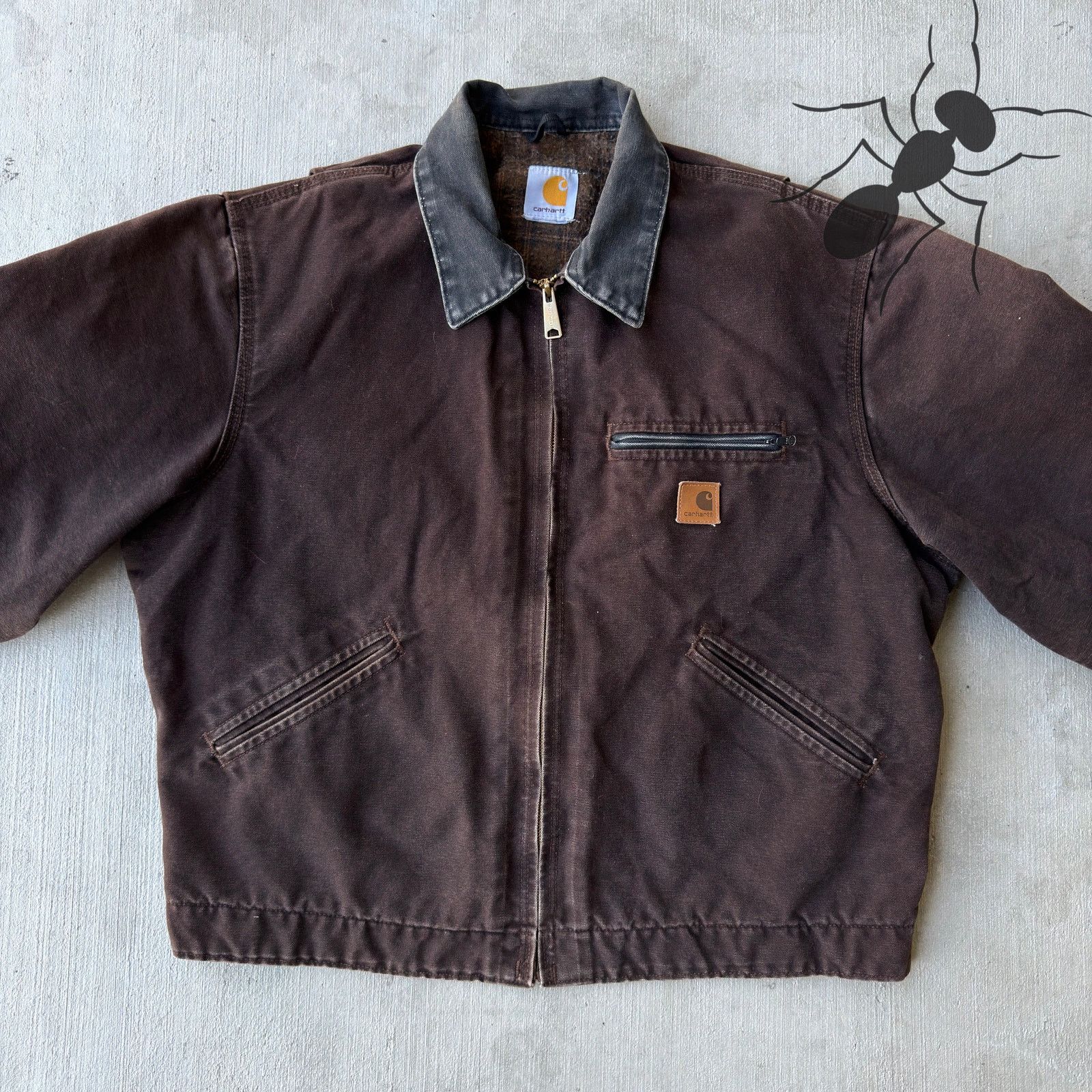 Carhartt × Vintage Carhartt J97 DKB brown Detroit work wear jacket Size US L / EU 52-54 / 3 - 3 Thumbnail