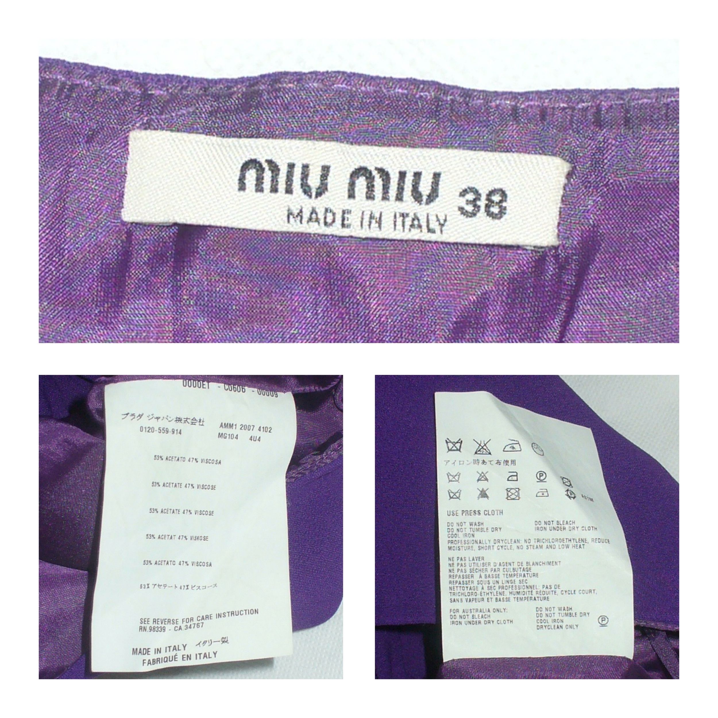 Miu Miu Miu Miu purple skirt made in Italy Size 27" / US 4 / IT 40 - 2 Thumbnail