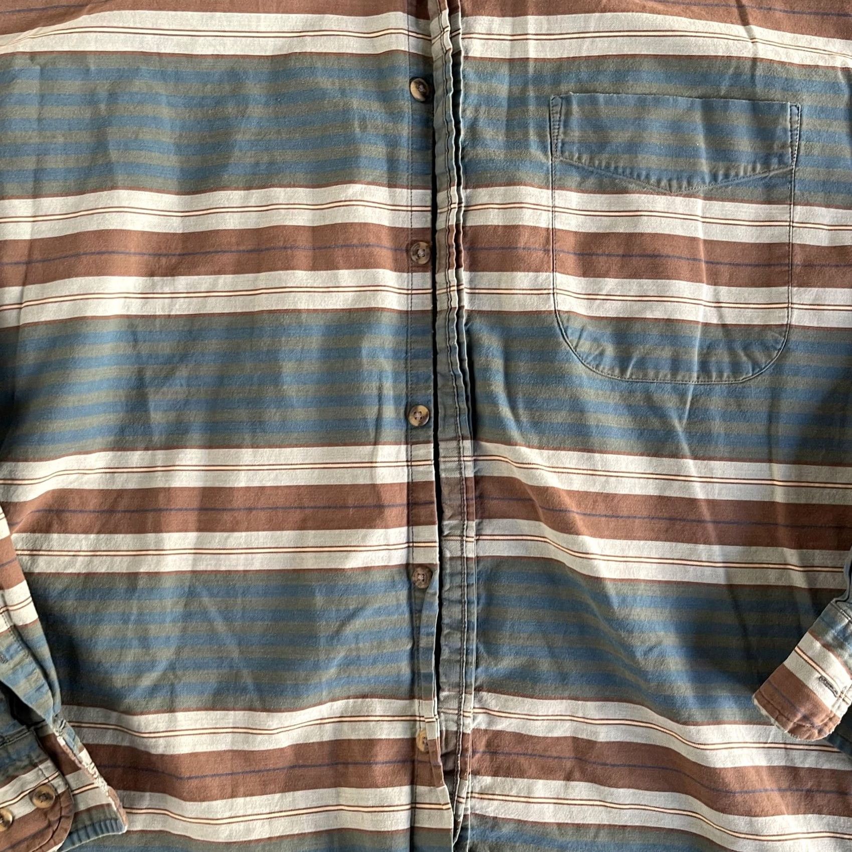 Dockers VINTAGE Dockers Shirt Mens XL Blue Striped Long Sleeve Button Up Casual Cotton Size US XL / EU 56 / 4 - 2 Thumbnail