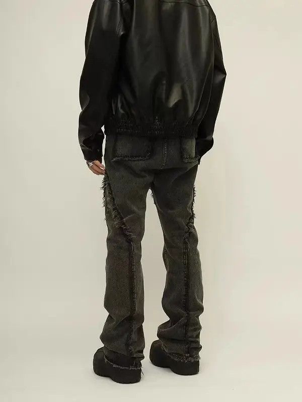 VIBE Retro distressed patchwork raw edge bootcut jeans Size US 32 / EU 48 - 2 Thumbnail