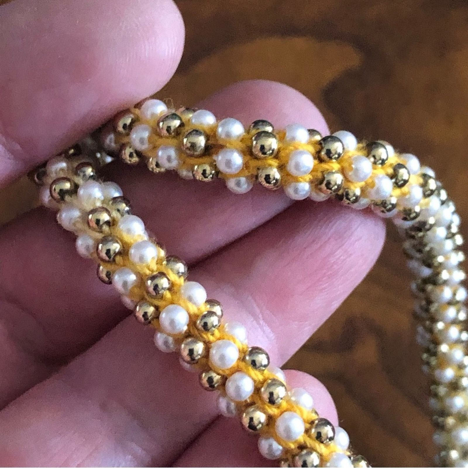 Vintage Vintage bell cap braided mini pearl beaded necklace Size ONE SIZE - 2 Thumbnail