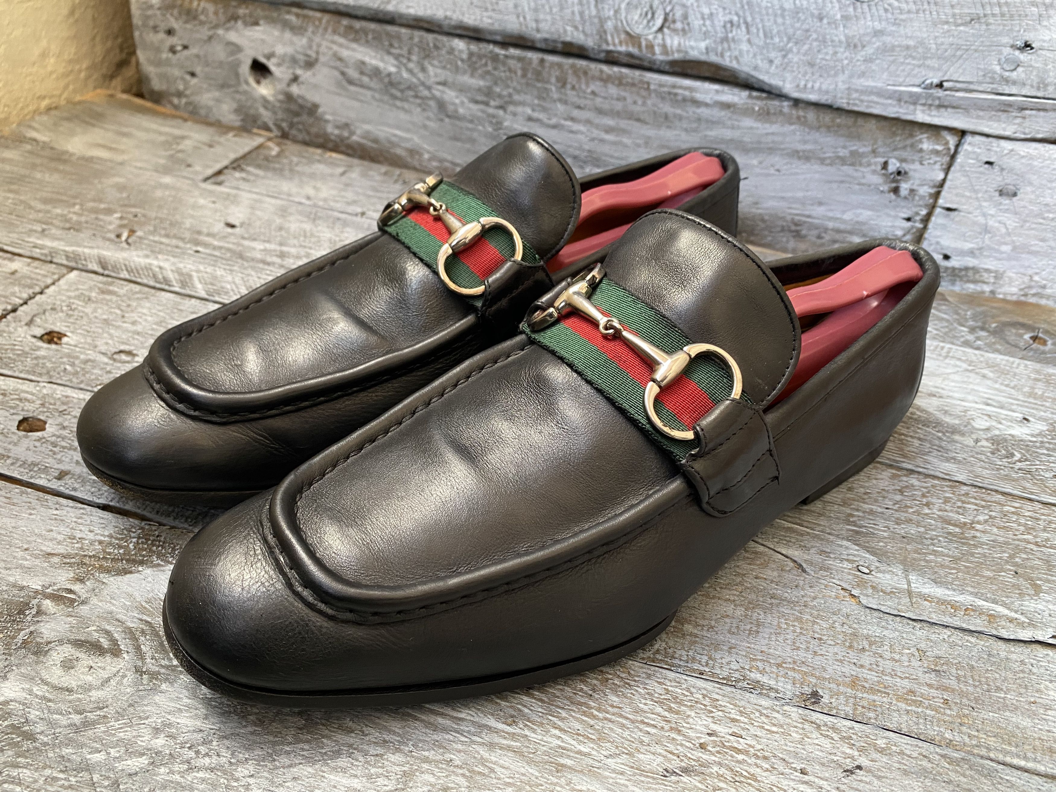 Designer × Gucci Gucci horsebit playboy three stripe jordan loafers sz 40E Size US 7 / EU 40 - 15 Thumbnail