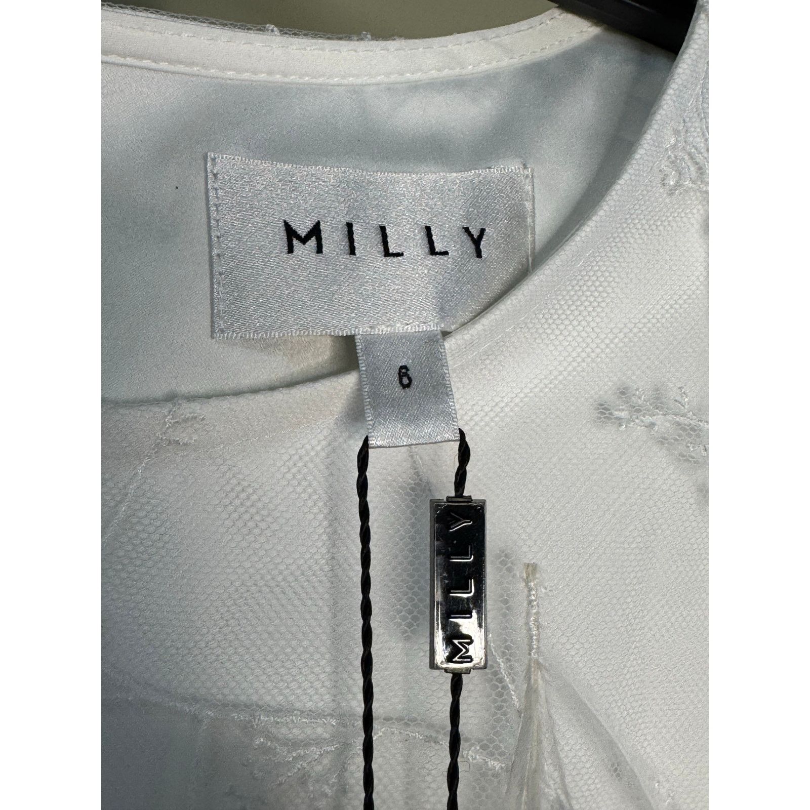MILLY Milly NWT Rana Feather Shift Dress in White Size 6 Size M / US 6-8 / IT 42-44 - 3 Thumbnail