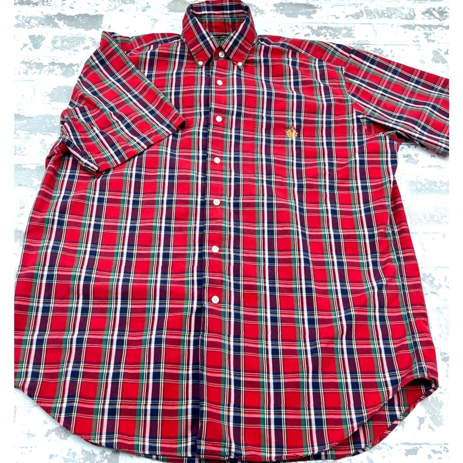 Ralph Lauren VINTAGE Lauren Ralph Lauren Shirt Men M Red Button Up Pocket Tartan Plaid Crest LRL Size US M / EU 48-50 / 2 - 2 Thumbnail