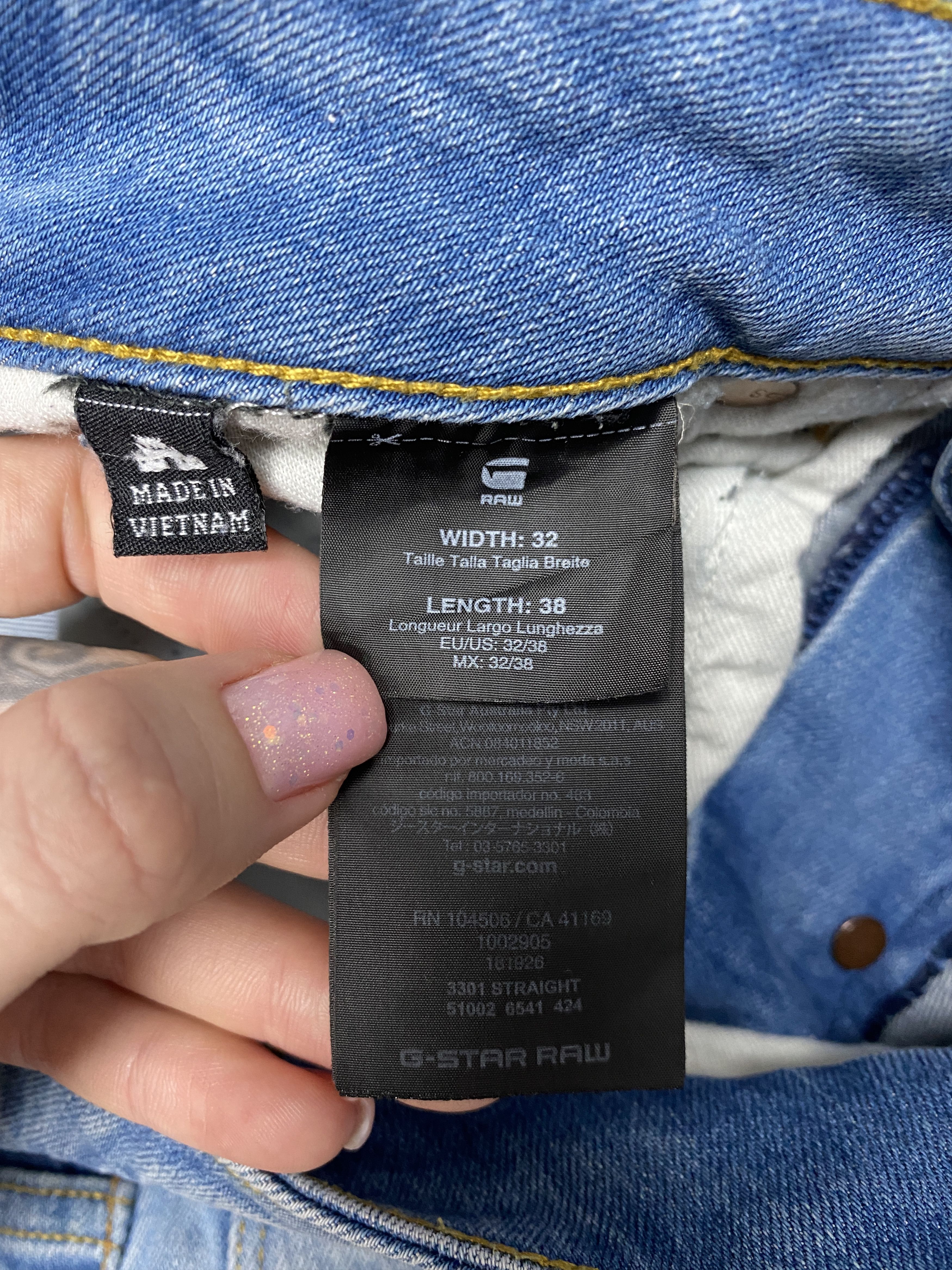 G-Star G Star Raw 3301 Straight Vintage Mens Denim Pants Jeans Size US 32 / EU 48 - 6 Thumbnail