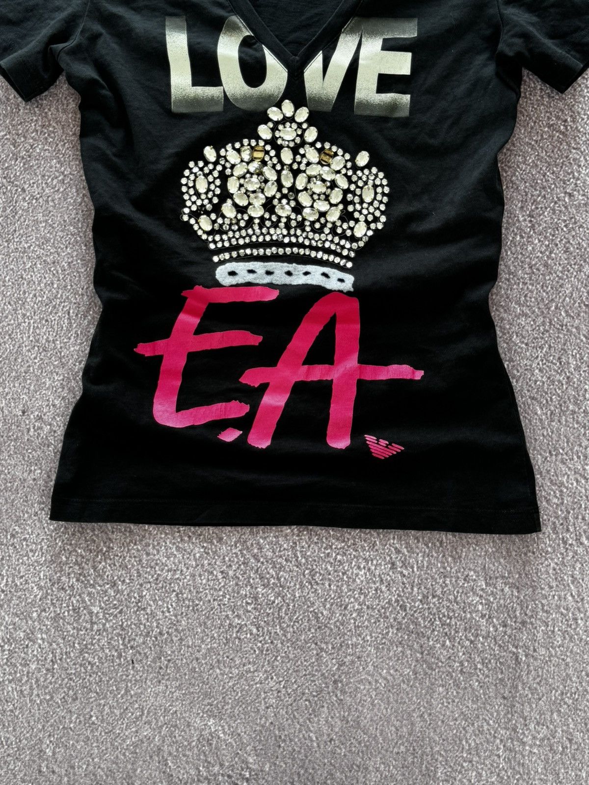 Armani Avant Garde Armani 00s Rhinestones Logo Y2K Top T-Shirt Size M / US 6-8 / IT 42-44 - 3 Thumbnail