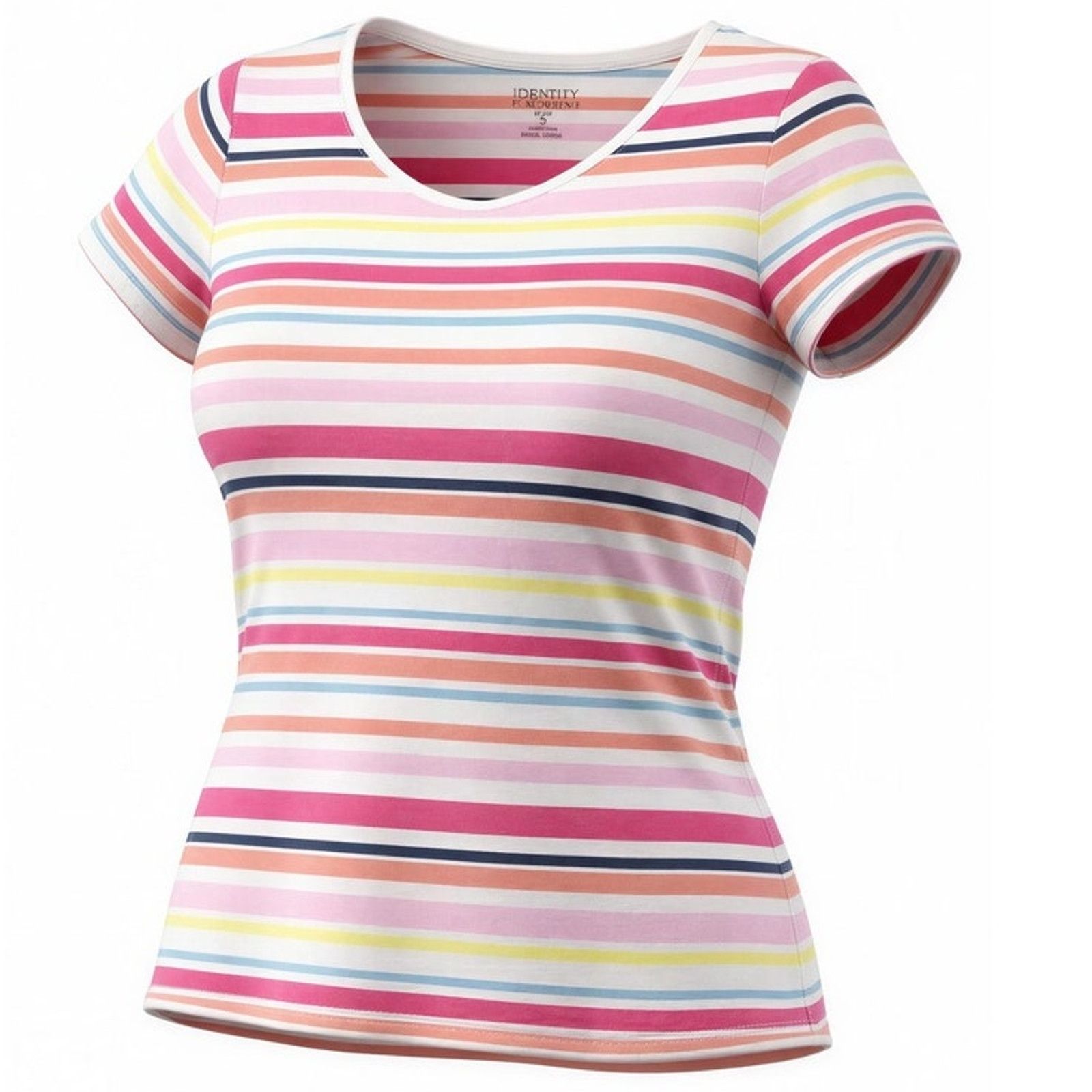 Talbots Talbots Tee Womens Large Striped V-Neck Short Sleeve T-Shirt Size L / US 10 / IT 46 - 1 Thumbnail