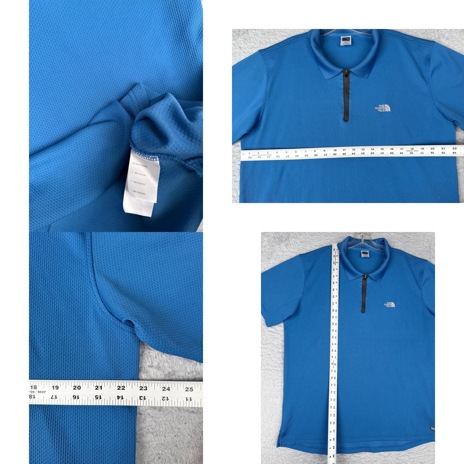 The North Face The North Face Polo Shirt Men XL Blue 100% Poly Polyester Vaporwick Breathable All Seasons Polo Shirt Logo Embroidered Zip Vaporwick Regular Fit Size US XL / EU 56 / 4 - 8 Thumbnail