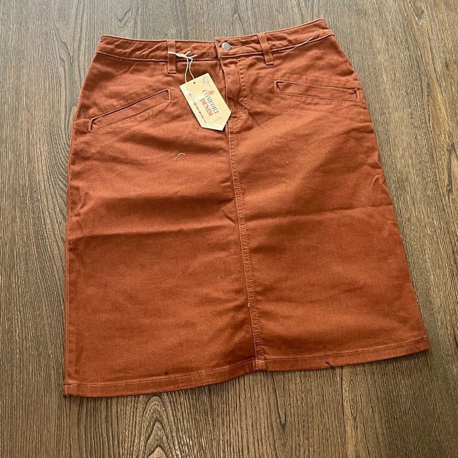 Vintage NWT Comfort Denim Mini Skirt Belted Size 9/10 Size 32" / US 10 / IT 46 - 1 Thumbnail