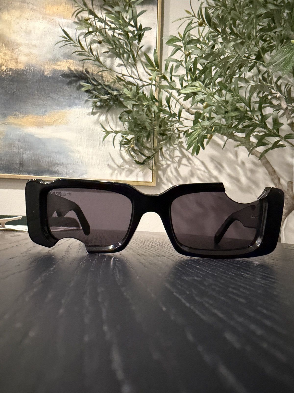 Off-White Off White Cady Rectangular Frame Swiss Cheese Sunglasses