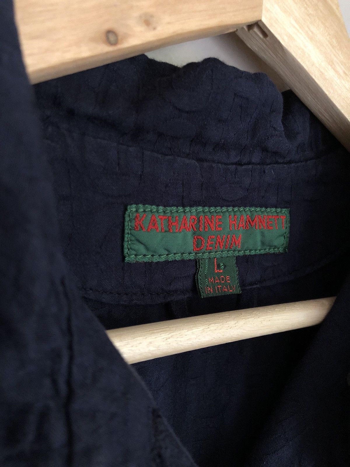 Katharine Hamnett London Vintage Katharine Hamnett Textured Logo Denim Jacket Size US S / EU 44-46 / 1 - 9 Thumbnail