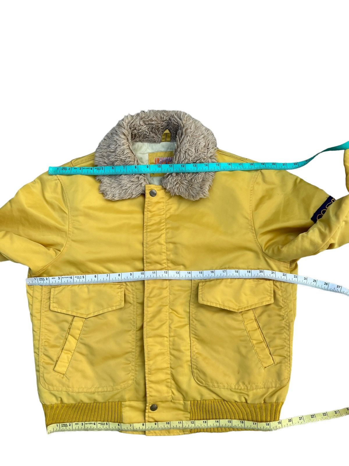 Vintage × Wrangler Vintage 80s WRANGLER Quilt Lining Yellow Nylon Bomber Jacket Size US M / EU 48-50 / 2 - 3 Thumbnail