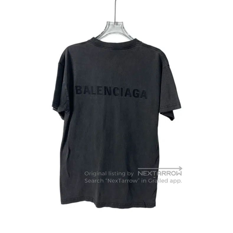 Balenciaga Balenciaga Black Gray Embroidered Logo Short Sleeve T-Shir Size US XS / EU 42 / 0 - 2 Thumbnail