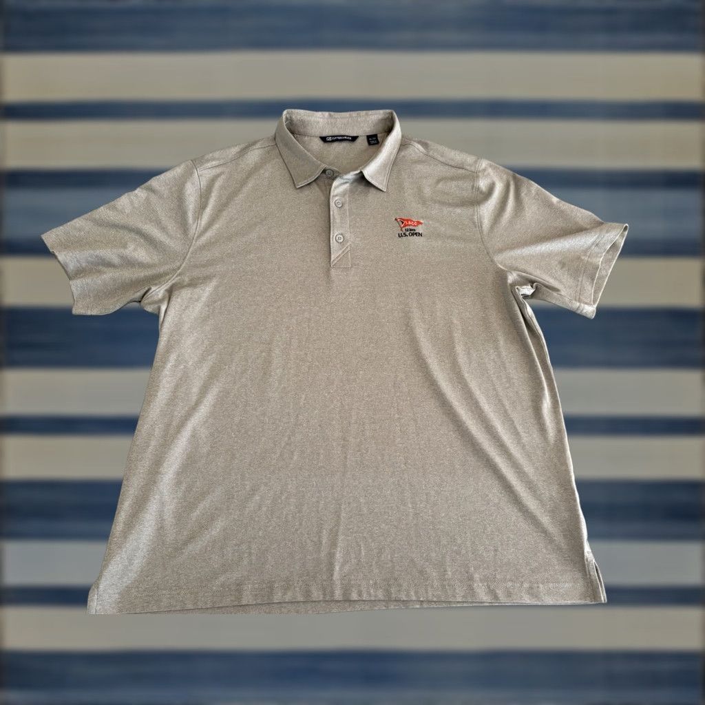 Cutter & Buck Cutter & Buck Gray Golf Polo Shirt XL Mens US Open LACC Logo Short Sleeve Polo Activewear Polo Shirt Size US XL / EU 56 / 4 - 1 Thumbnail