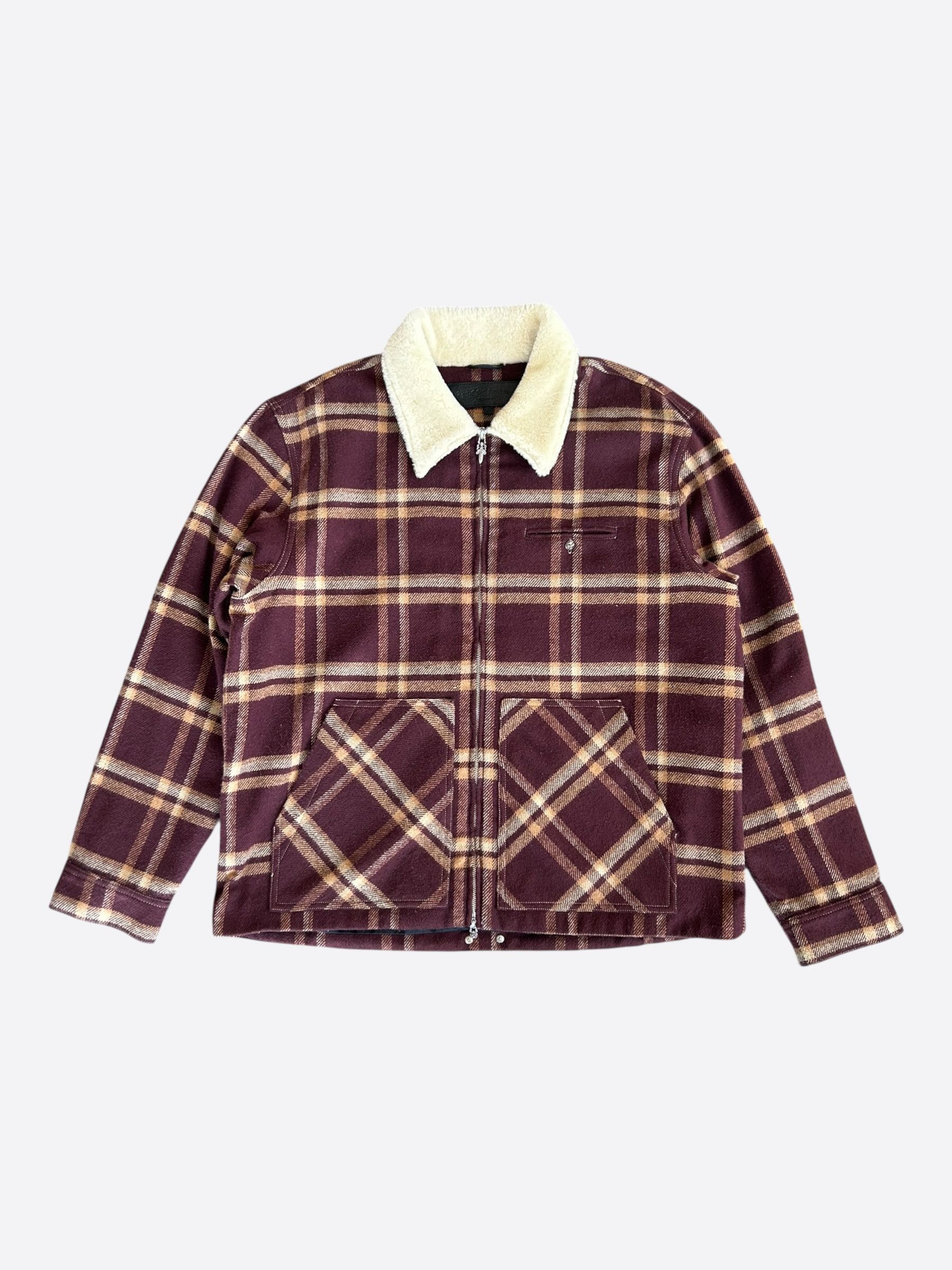Chrome Hearts Chrome Hearts Red & Beige Plaid Sherpa Jacket Size US XL / EU 56 / 4 - 1 Thumbnail