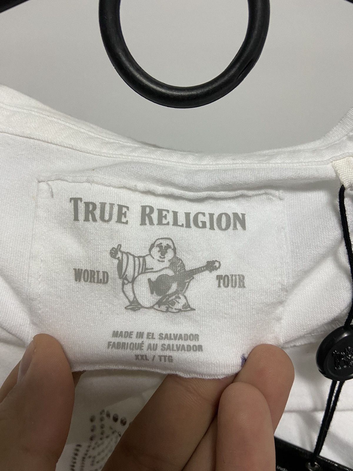 True Religion × Vintage True Religion T-shirt Vintage big Logo 90s rhinestones Size US XXL / EU 58 / 5 - 6 Thumbnail