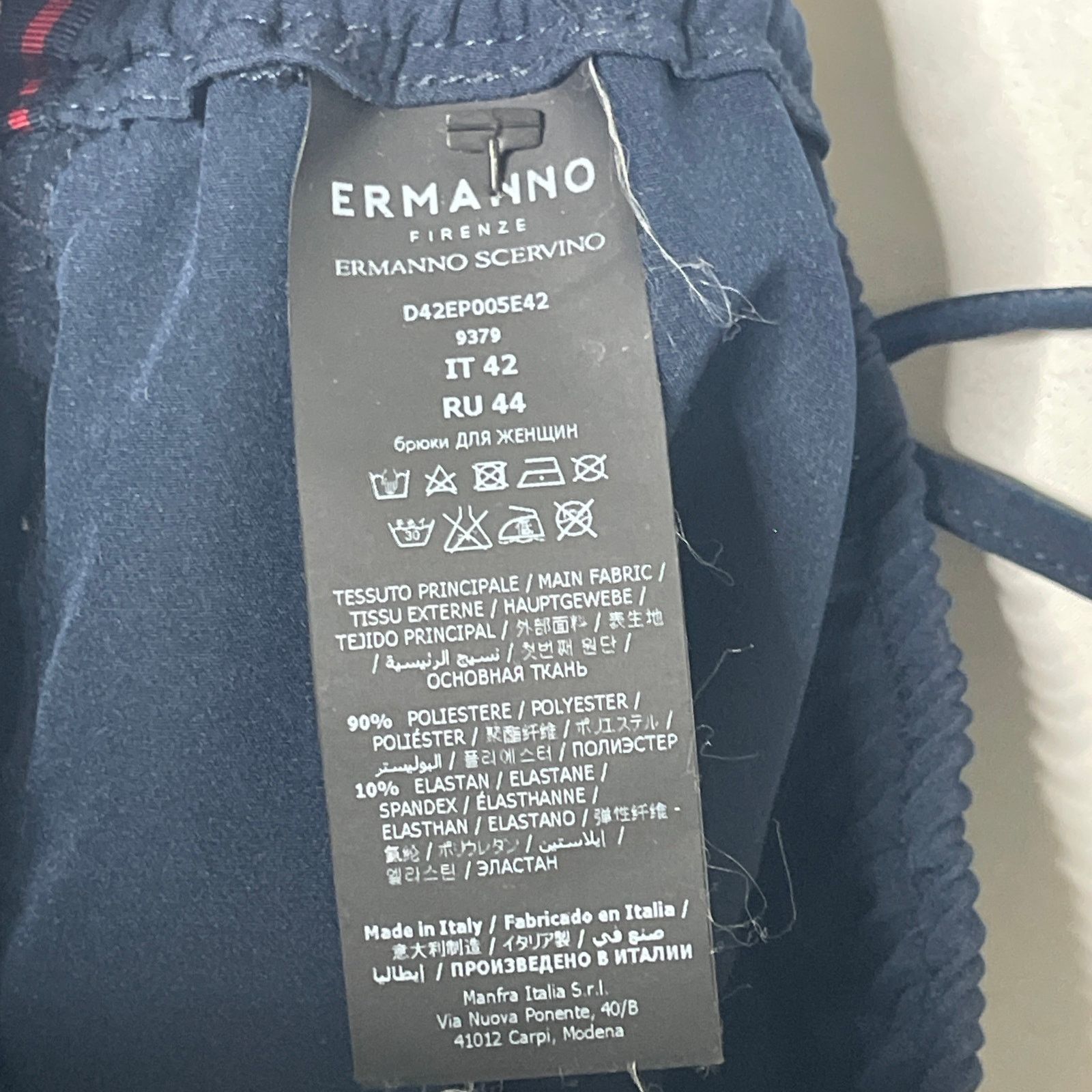 Ermanno Scervino Ermanno Scervino Navy Crepe Wide Leg Pull On waist Pants Size 28" / US 6 / IT 42 - 8 Thumbnail