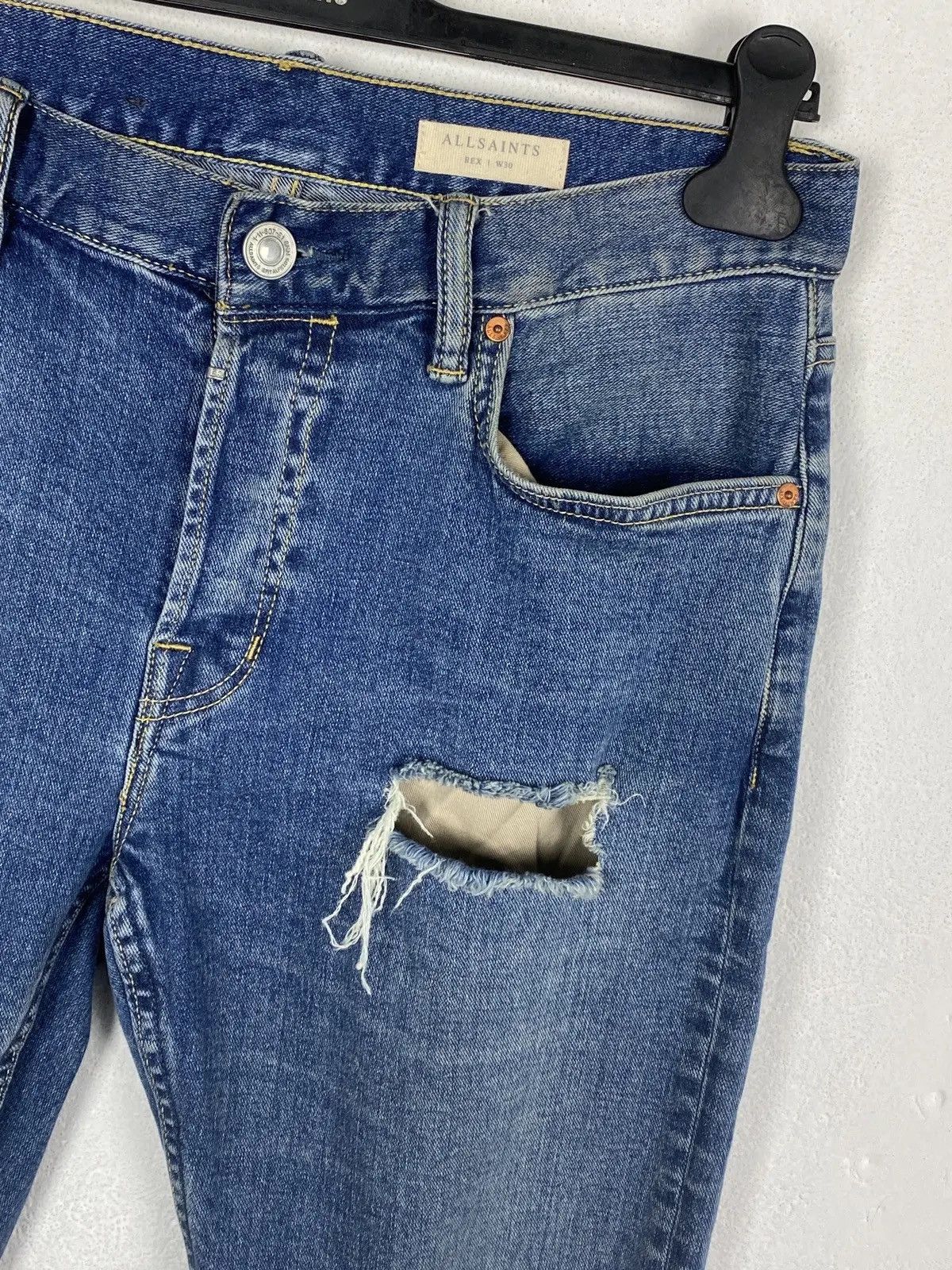 Allsaints Allsaints Rex Damaged Denim Jeans In Size 30 Size US 30 / EU 46 - 2 Thumbnail