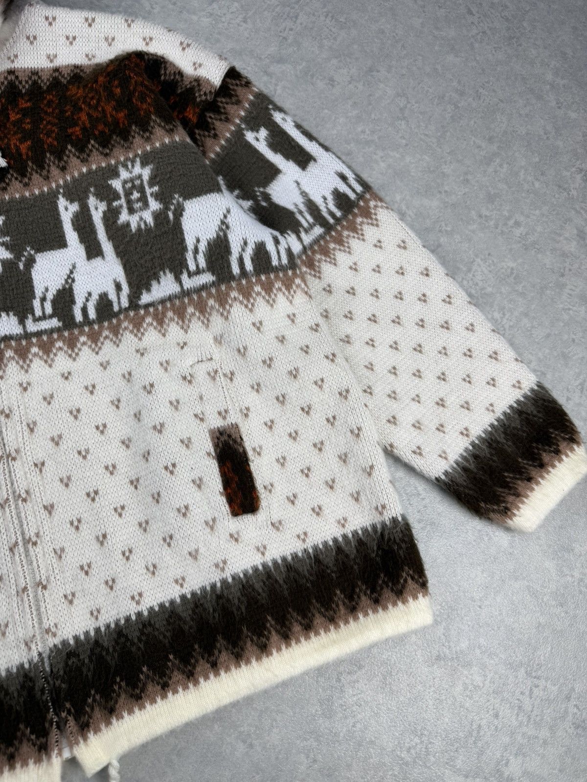 Other Tejidos Ruminahui Ecuador Llama Pattern Wool Hoodie M Size US M / EU 48-50 / 2 - 2 Thumbnail