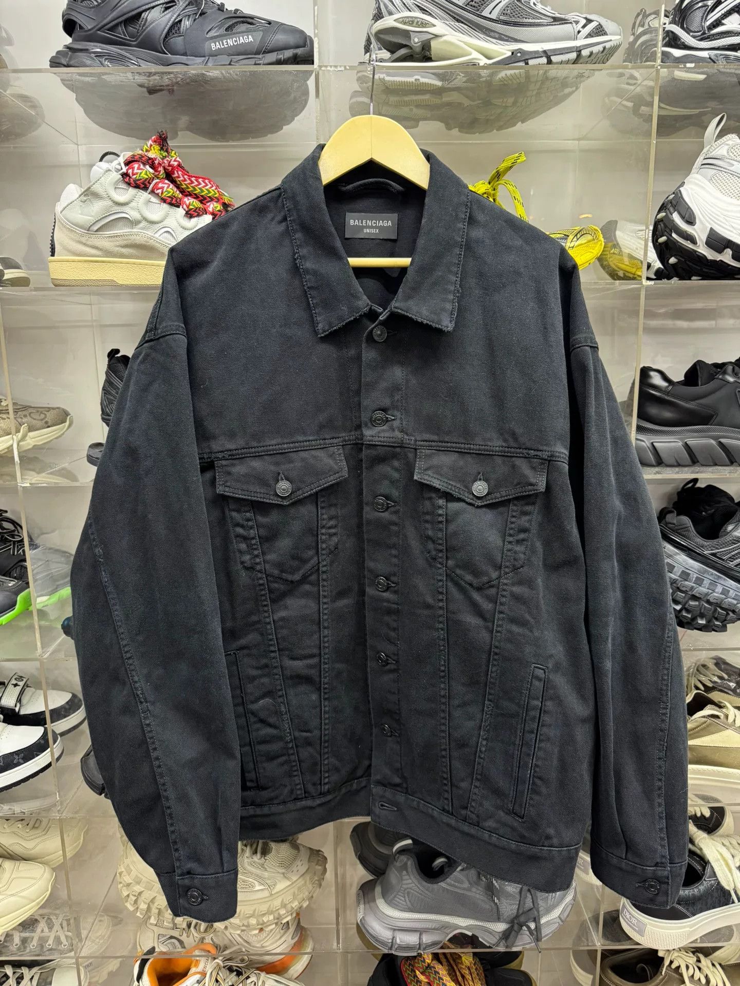 Balenciaga Balenciaga Collar Logo Denim Jacket Size US L / EU 52-54 / 3 - 1 Thumbnail