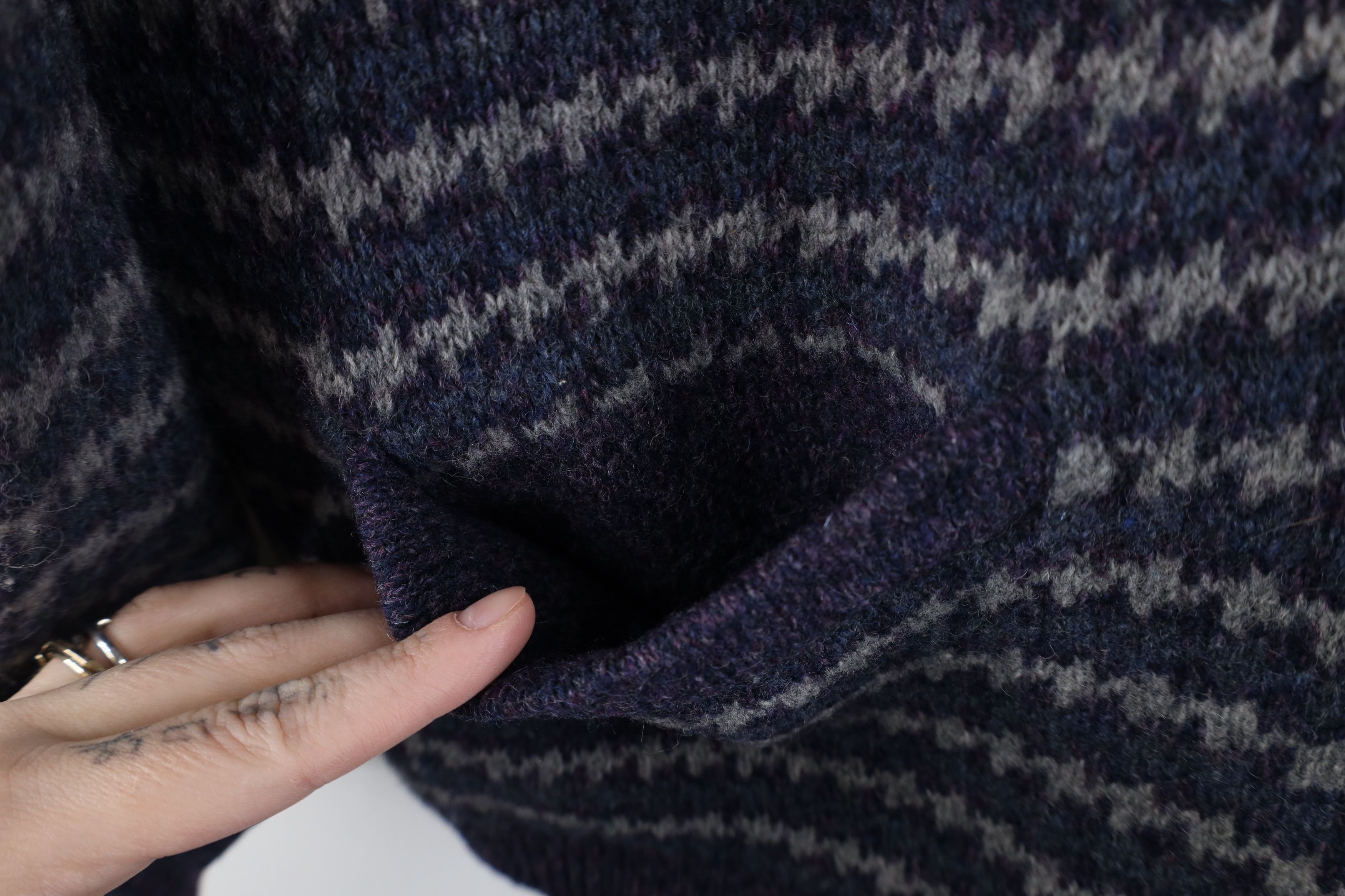 Eddie Bauer × Vintage Vintage 90s Eddie Bauer Houndstooth Collared Sweater Size L / US 10 / IT 46 - 5 Thumbnail