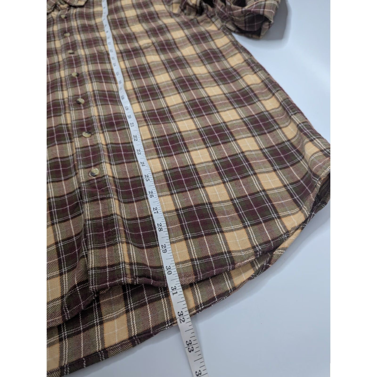 Vintage LL Bean Shirt Mens Large Tall Plaid Brown Flannel Button-Up Long Sleeve 0BHG6 Beige Cotton Size US L / EU 52-54 / 3 - 4 Thumbnail
