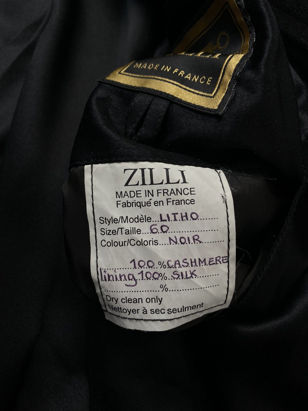 Vintage 🚨 Zilli LITHO NOIR vintage cashmere coat jacket black man 60 Size US XXL / EU 58 / 5 - 3 Thumbnail