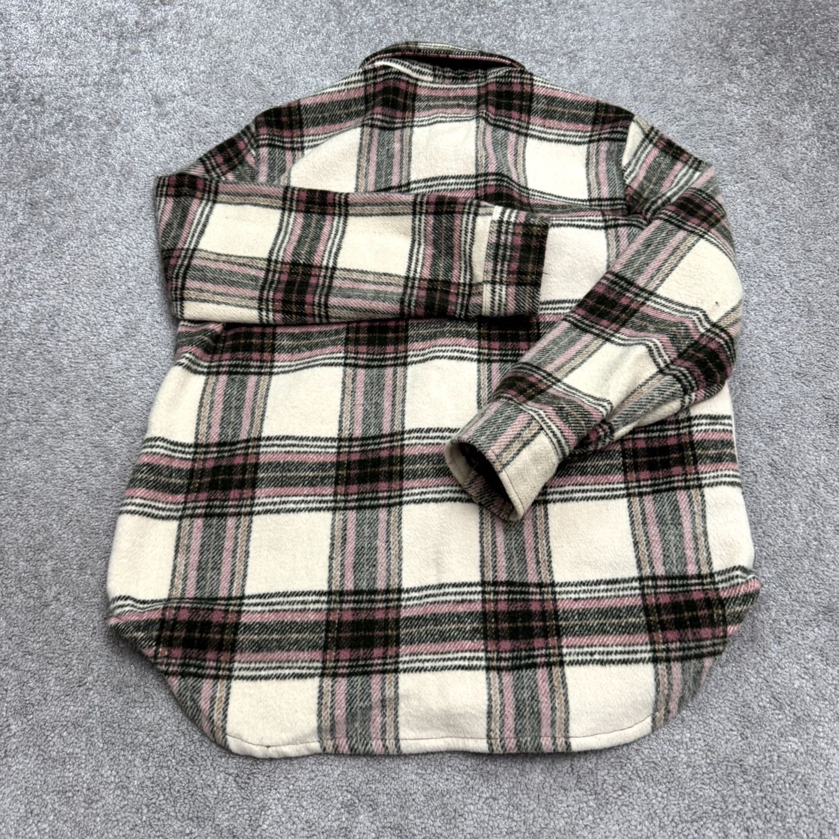 Vintage BlancNYC Shacket Womens Small Plaid Flannel Oversized Button Down Casual Shirt Size S / US 4 / IT 40 - 2 Thumbnail