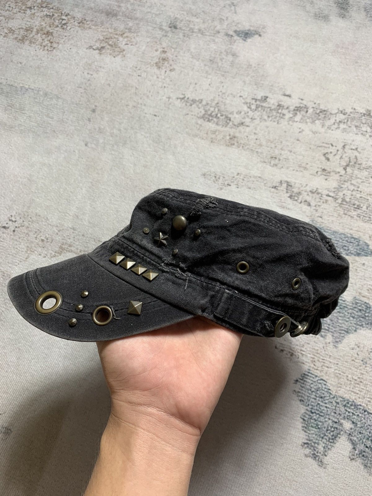 14th Addiction × Beauty Beast × KMRii Japanese Faded Studded Distressed Hat Undefined Size ONE SIZE - 2 Thumbnail