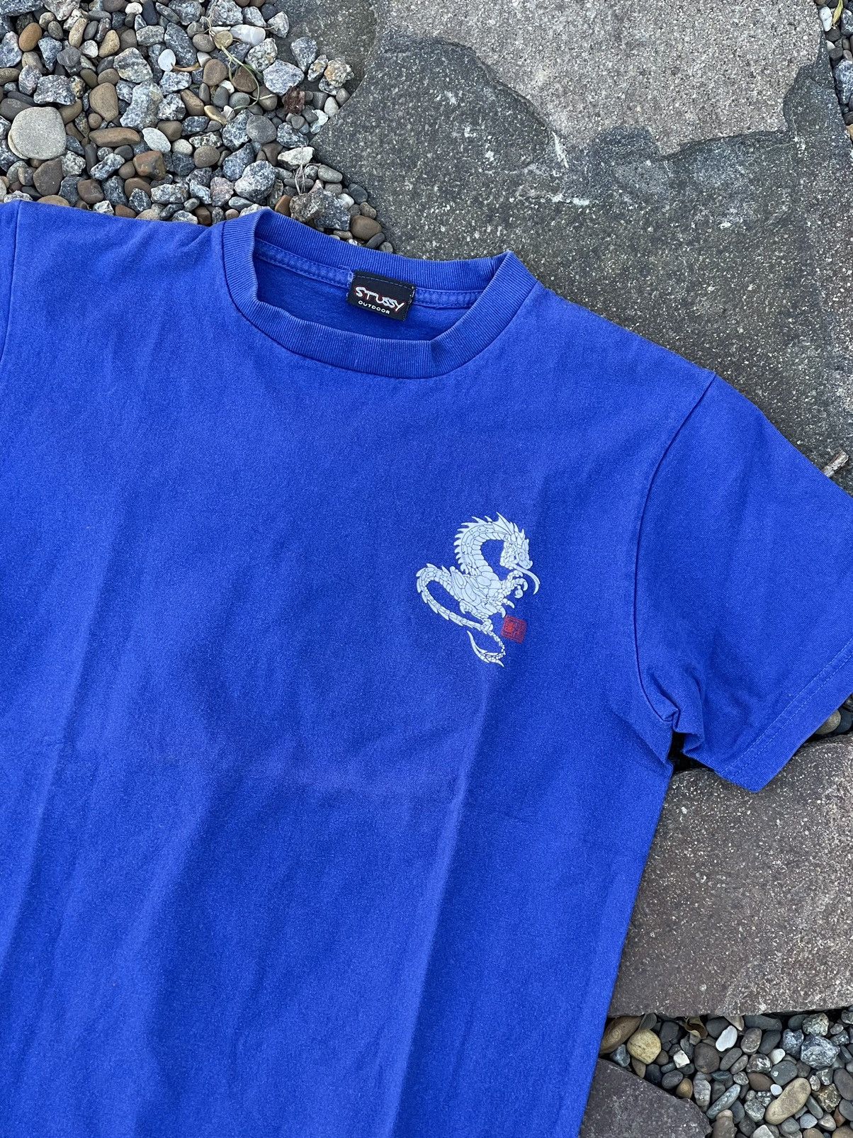 Stussy × Vintage 80’s Stussy Outdoor Vintage double dragon blue t-shirt tee Size US XS / EU 42 / 0 - 8 Thumbnail