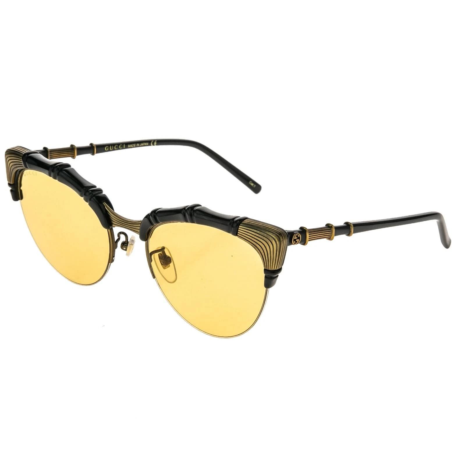 Gucci GUCCI GG0661S 0661 Cat Eye Bamboo Black 002 Sunglasses Size ONE SIZE - 9 Thumbnail