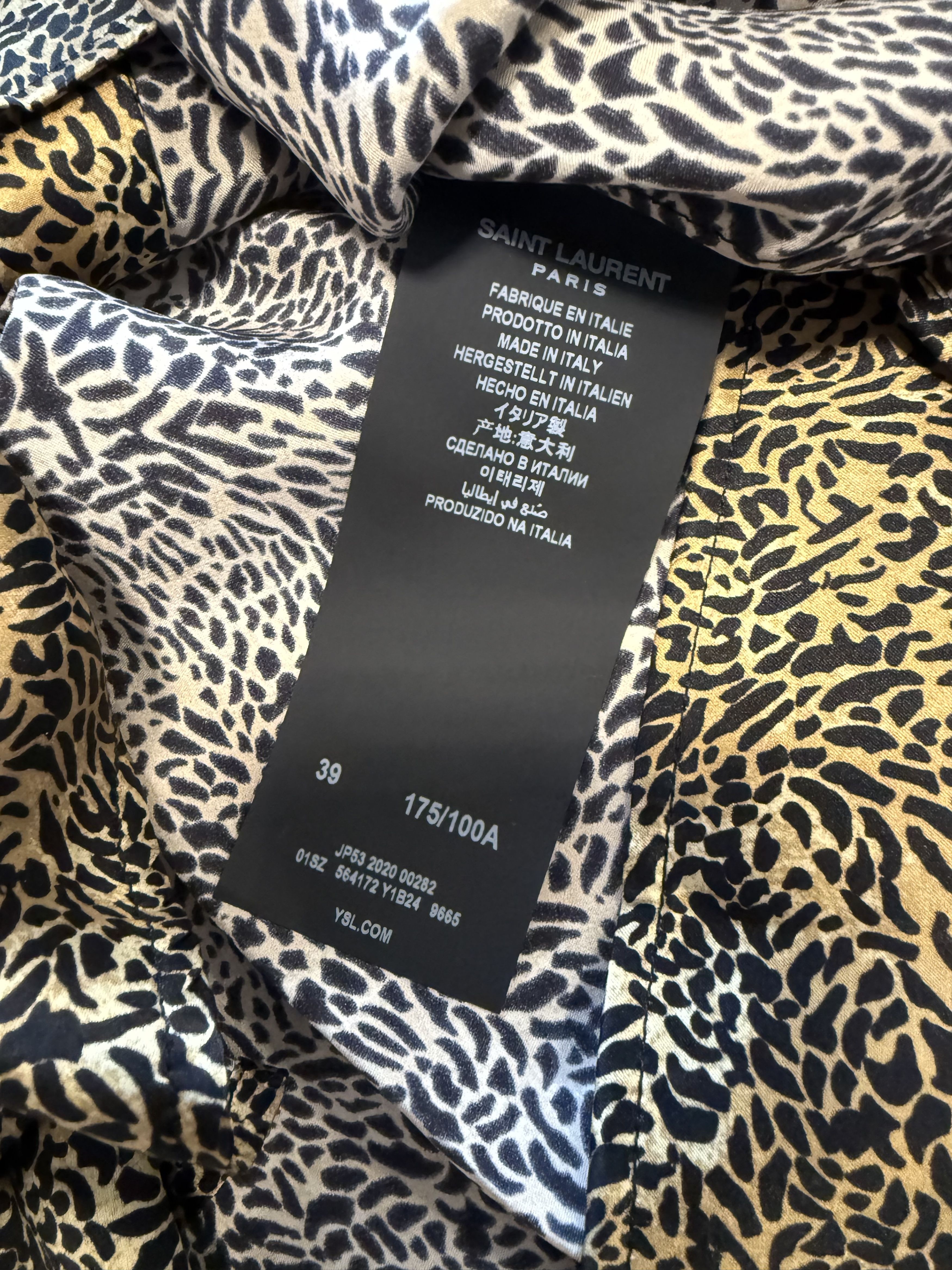 Saint Laurent Paris Saint Laurent Silk Leopard Shirt Size US M / EU 48-50 / 2 - 10 Thumbnail