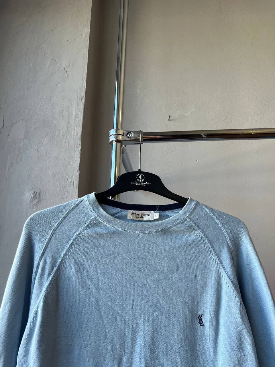 Yves Saint Laurent YVES SAINT LAURENT BLUE EMBROIDERED LOGO MENS SWEATER Size US L / EU 52-54 / 3 - 3 Thumbnail