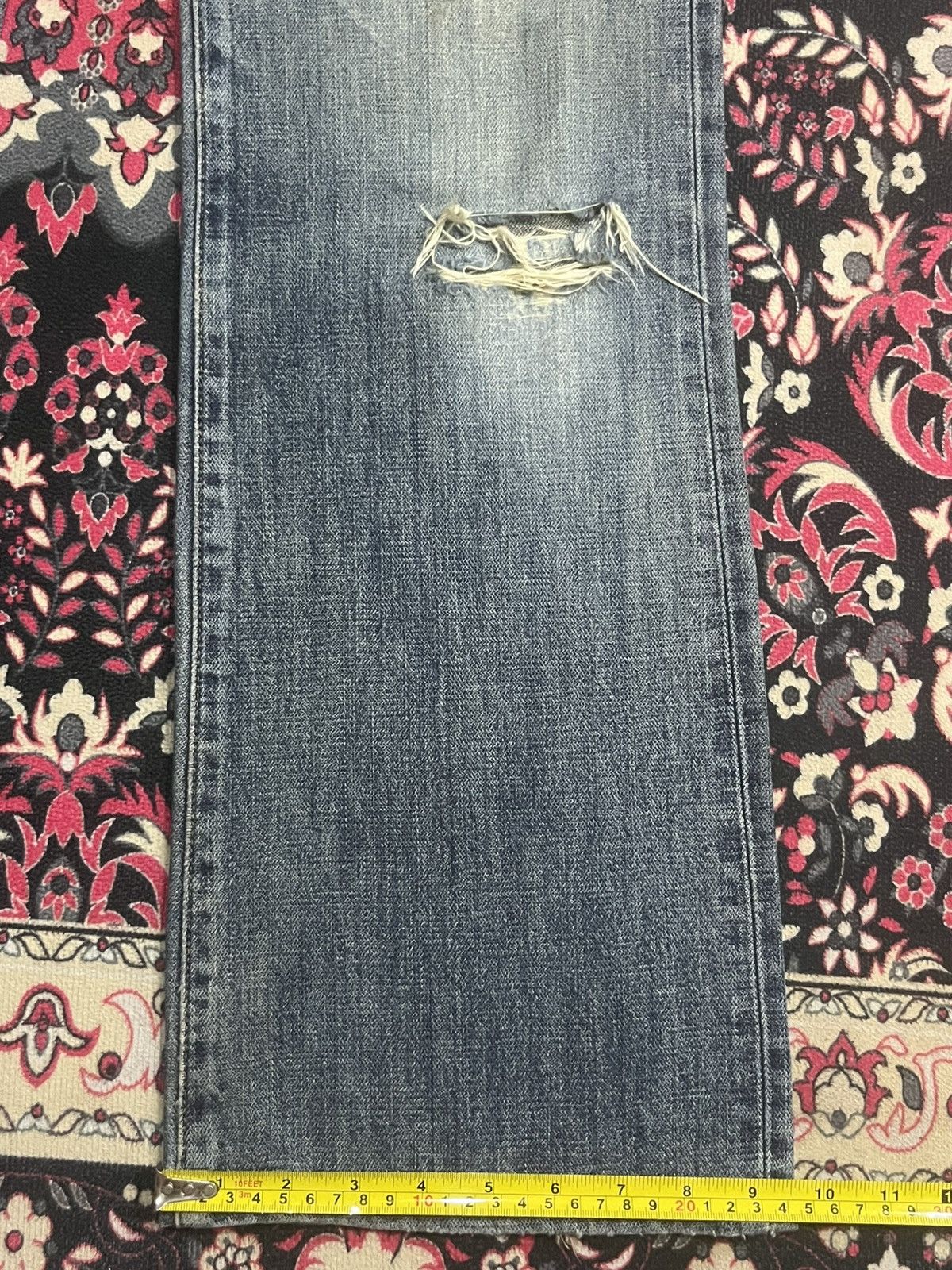 Wrangler Vintage Wrangler Blue Washed Distressed Flare Jeans Size US 32 / EU 48 - 15 Thumbnail