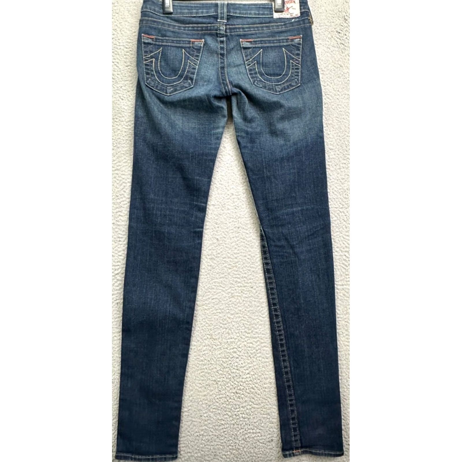 True Religion VINTAGE True Religion Jeans Womens 27 Stella Blue Distressed Slim Skinny Stretch Denim Size 27" / US 4 / IT 40 - 2 Thumbnail